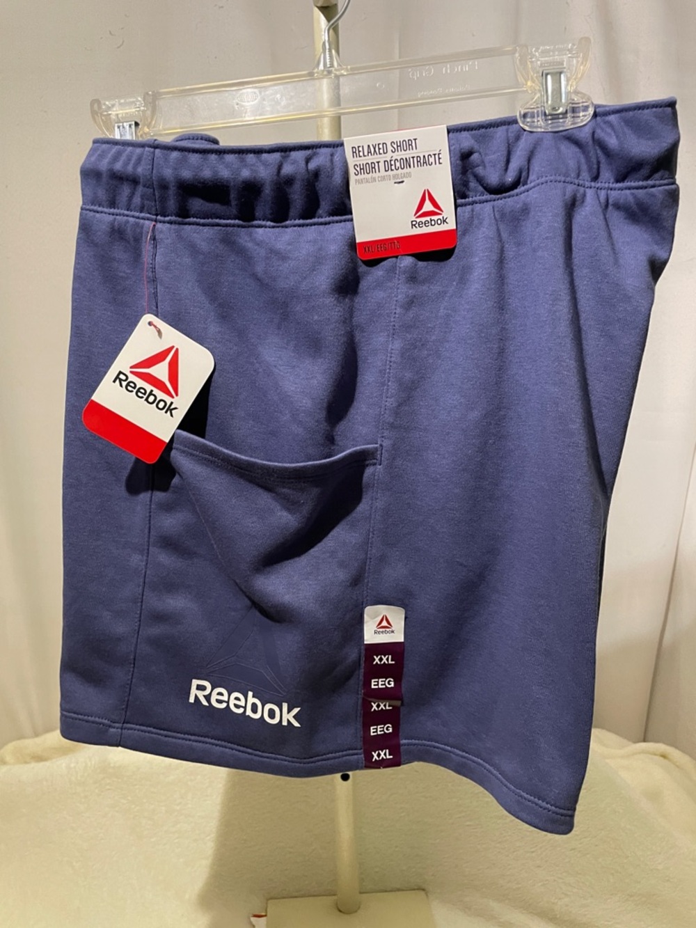 NEW 🆕 Reebok Mens/Unisex Blue Athletic Shorts with Drawstring - Picture 14 of 16